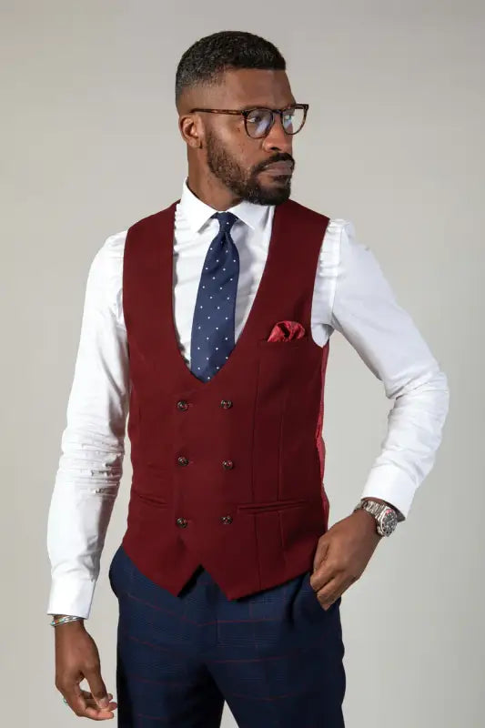 Kelvin Wine Red Vest - Dobbeltradet - Gilet