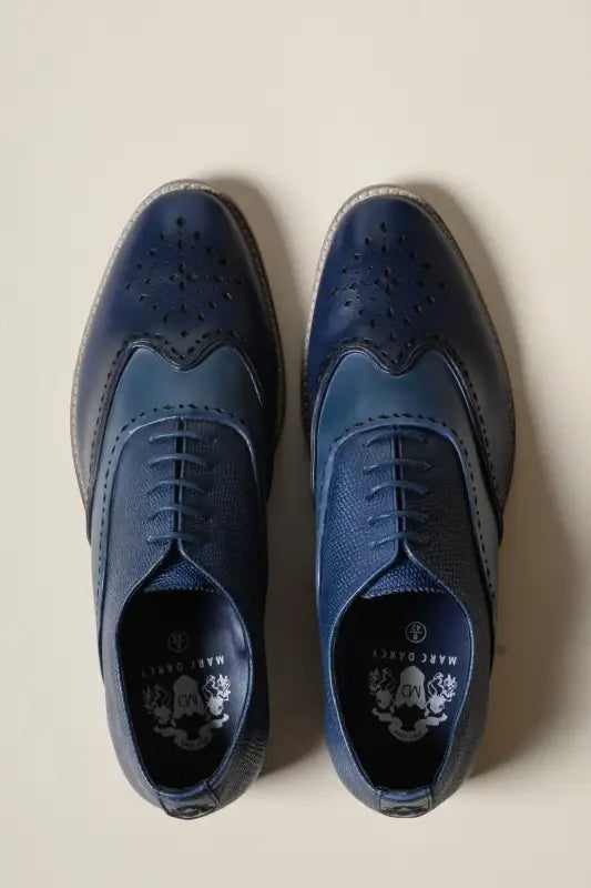 Marineblå lædersko Marc Darcy Ryan Wingtip Brogue - schoenen