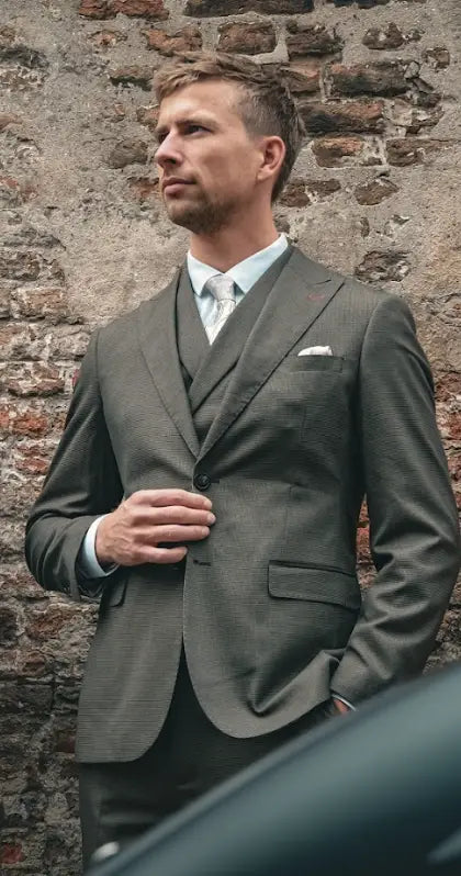 TAVERNY Salute - Jakkesæt Med Vest i Army Green