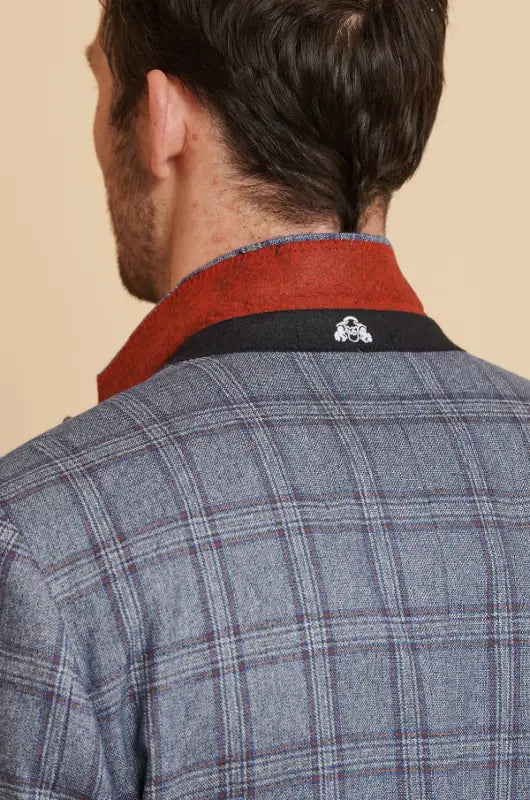 Blåt terningmønstret jakkesæt - Abbott Blue Tweed Check