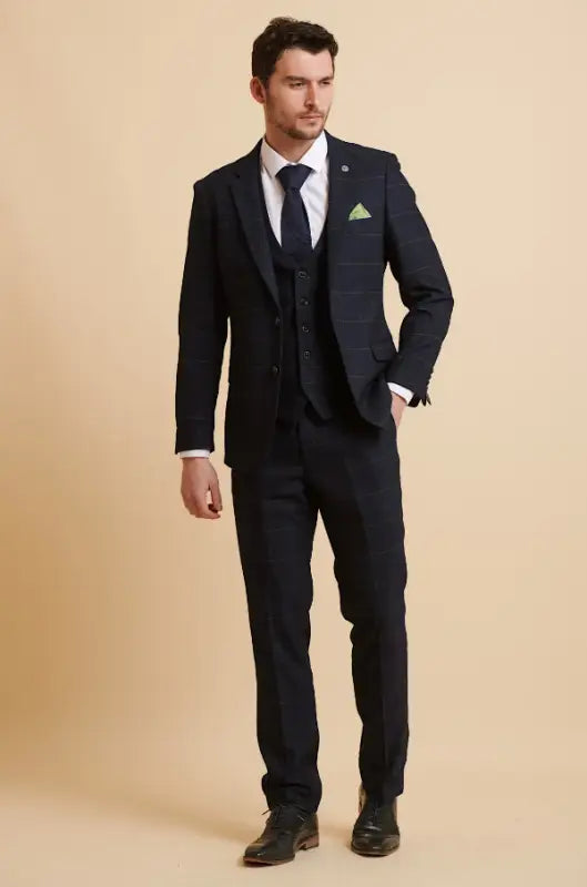 Tredelt Navy Gentlemans suit - Edison Greenline - driedelig