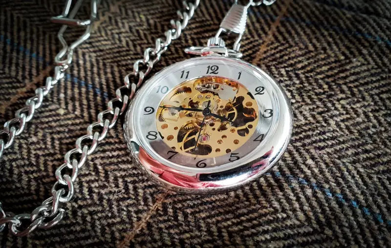 Pocket Watch Skeleton Silber 1